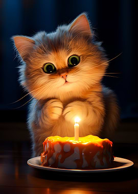 kitten birthday cake