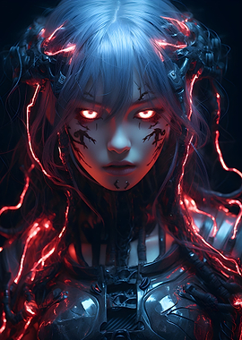 cute cyborg anime girl
