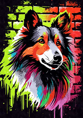 Shetland Sheepdog Graffiti