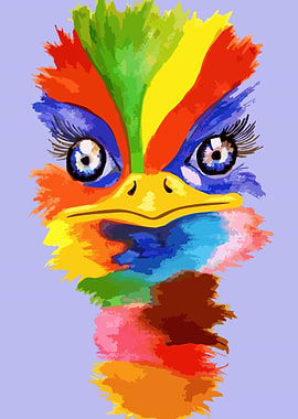 Colorful Ostrich