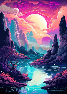 Space Lofi Vibe Pixel Art