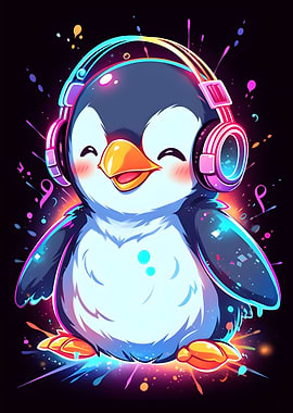 Happy Penguin Headphones