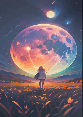 girl and Wilderness planet