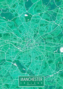 Manchester Map Watercolor