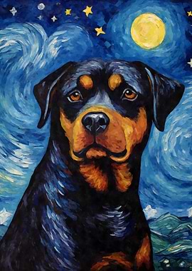 Rottweiler Starry Night