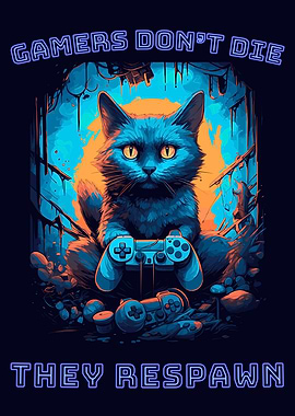 Funny Gamer Cat