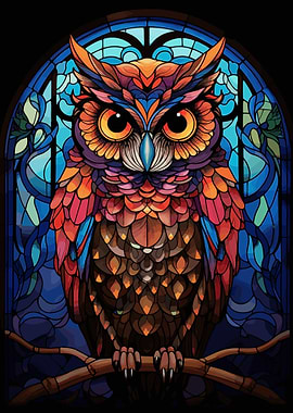 Owl Stained Glass