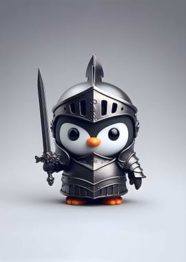 penguin wearing armor