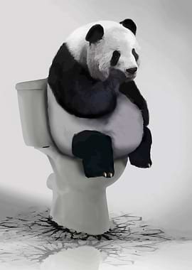 Panda Funny Bathroom