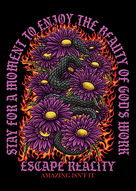 Snake and chrysanthemum