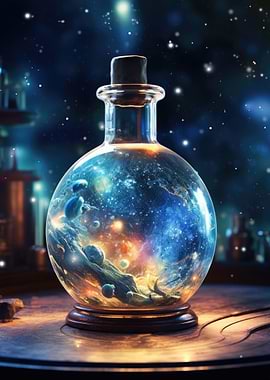 Galaxy In A Glass Bottle