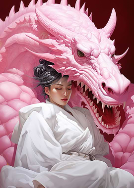 Woman resting under Dragon
