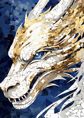 Dragon Head Mosaic Art