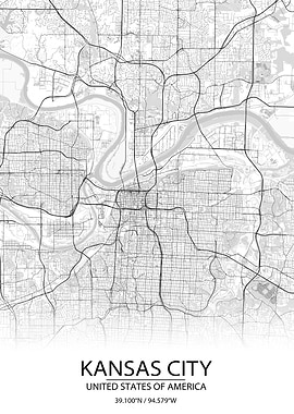 Kansas City MO White Map