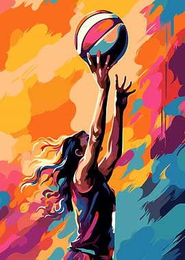 Retro Basketball Colorful