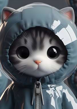 Profile of a raincoat cat