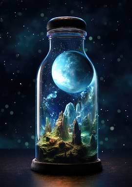 Galaxy In A Glass Bottle