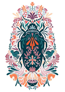 Beetle Folk Art