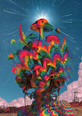 Psychedelic floral art