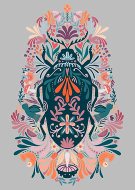 Folk Art inspired beetle