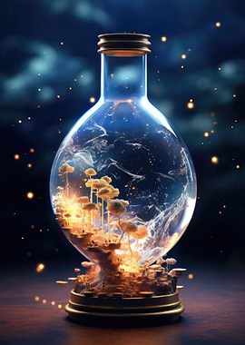 Galaxy In A Glass Bottle