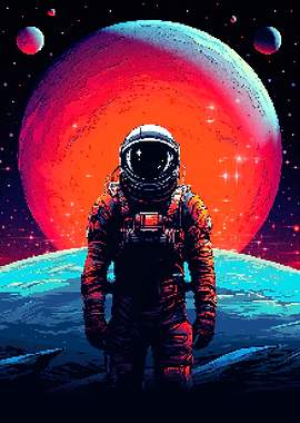 Space Astronaut Pixel Art