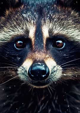 Raccoon Closeup Face
