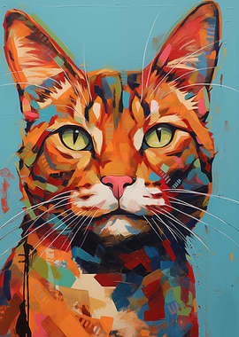 Orange cat Pop Art