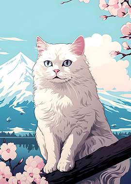 Cat Mount Fuji Portrait