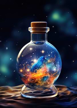 Galaxy In A Glass Bottle