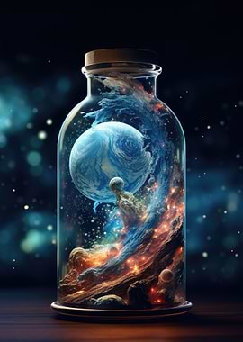 Galaxy In A Glass Bottle
