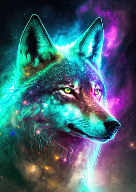 Mystical Nebula Wolf