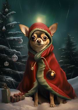 Cute Chihuahua Xmas night