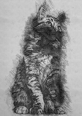 Cat pencil sketch