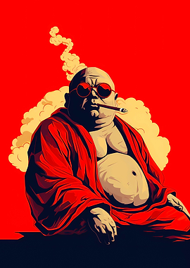 Chilling Buddha smokes