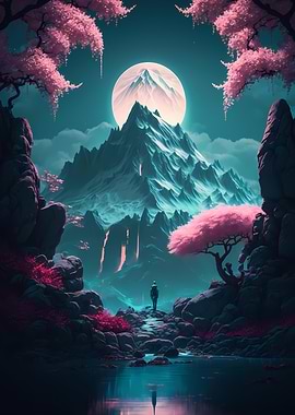 Asian cherry blossoms Art