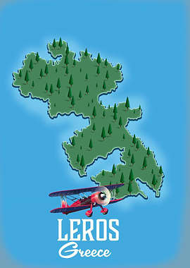 Leros Greek Map