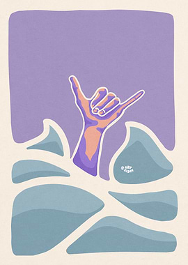 Hand surf wave ocean