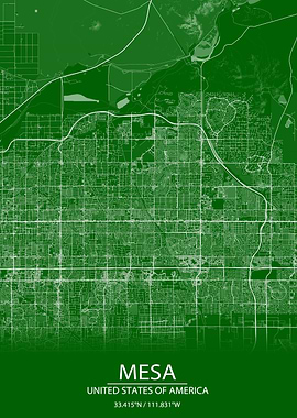 Mesa Arizona USA Green Map