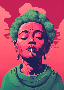 Chilling smoking buddha