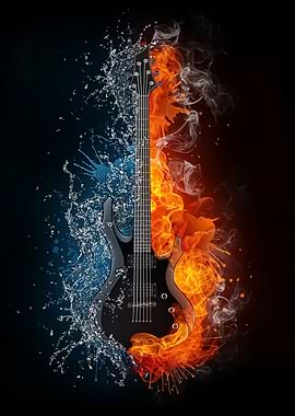Electric Guitar Fire Water
