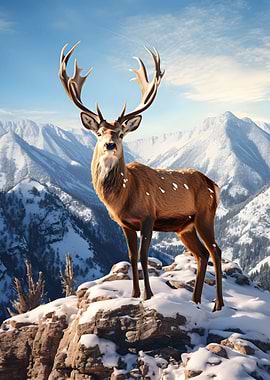 Deer Sunset Mountains