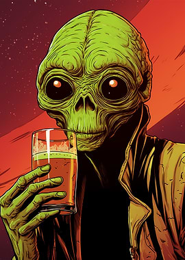 Alien with a Beer