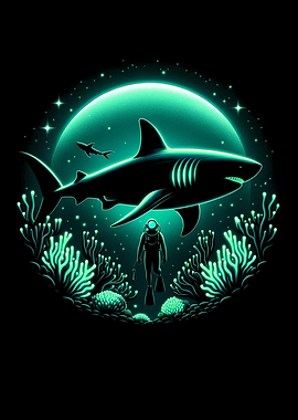 Scuba Diver and Shark