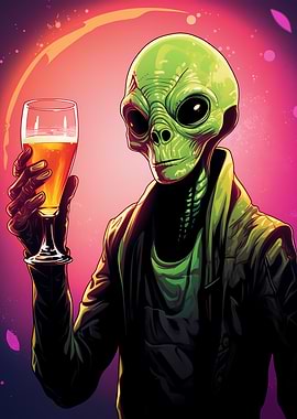 Alien with a Beer