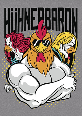 Buff Rooster and Chickens