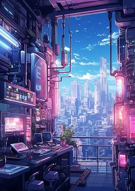 Futuristic Lab With View