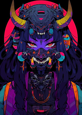 Cyberpunk Demon Girl