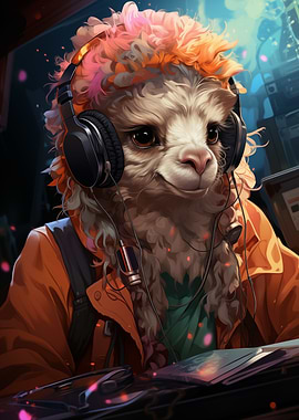 Cute Gamer Llama