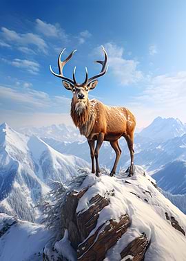 Deer Sunset Mountains